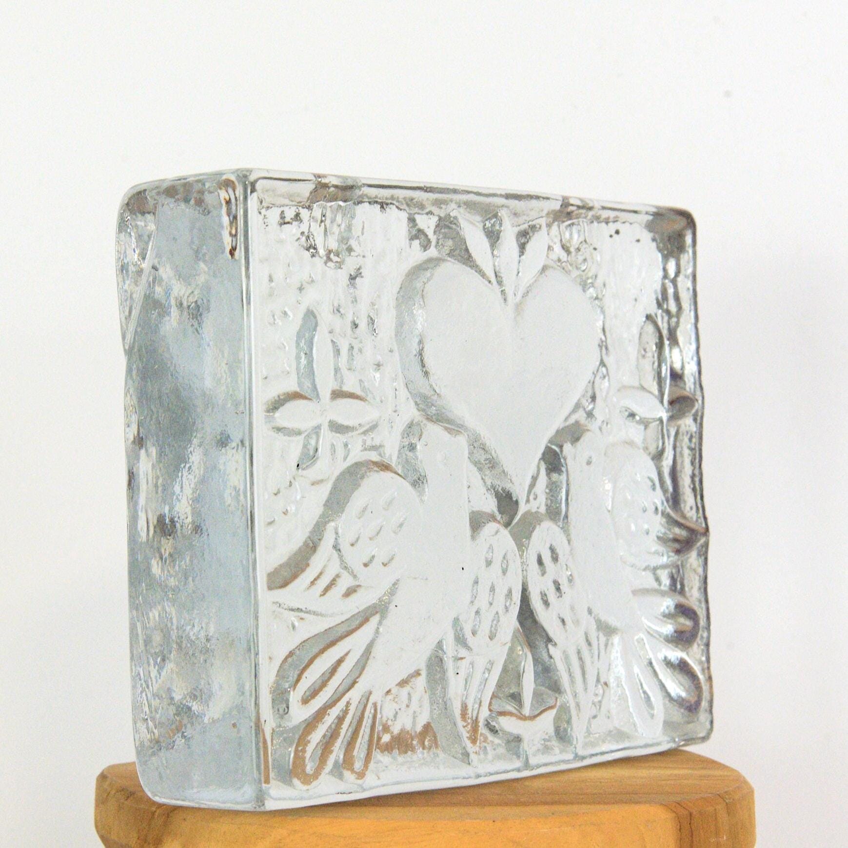 Walther Glas Love Duo Candle Holder, Vintage 1970s German Crystal, Romantic Dove Design