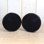 Luminarc Black Glass Goblets, Set of 2, Embossed Fruit Motif, Made in France, 1970s Vintage Barware