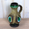 Dümler & Breiden Vase, Model 1006/20, West German Pottery, Green Brown Fat Lava, Vintage 1970s
