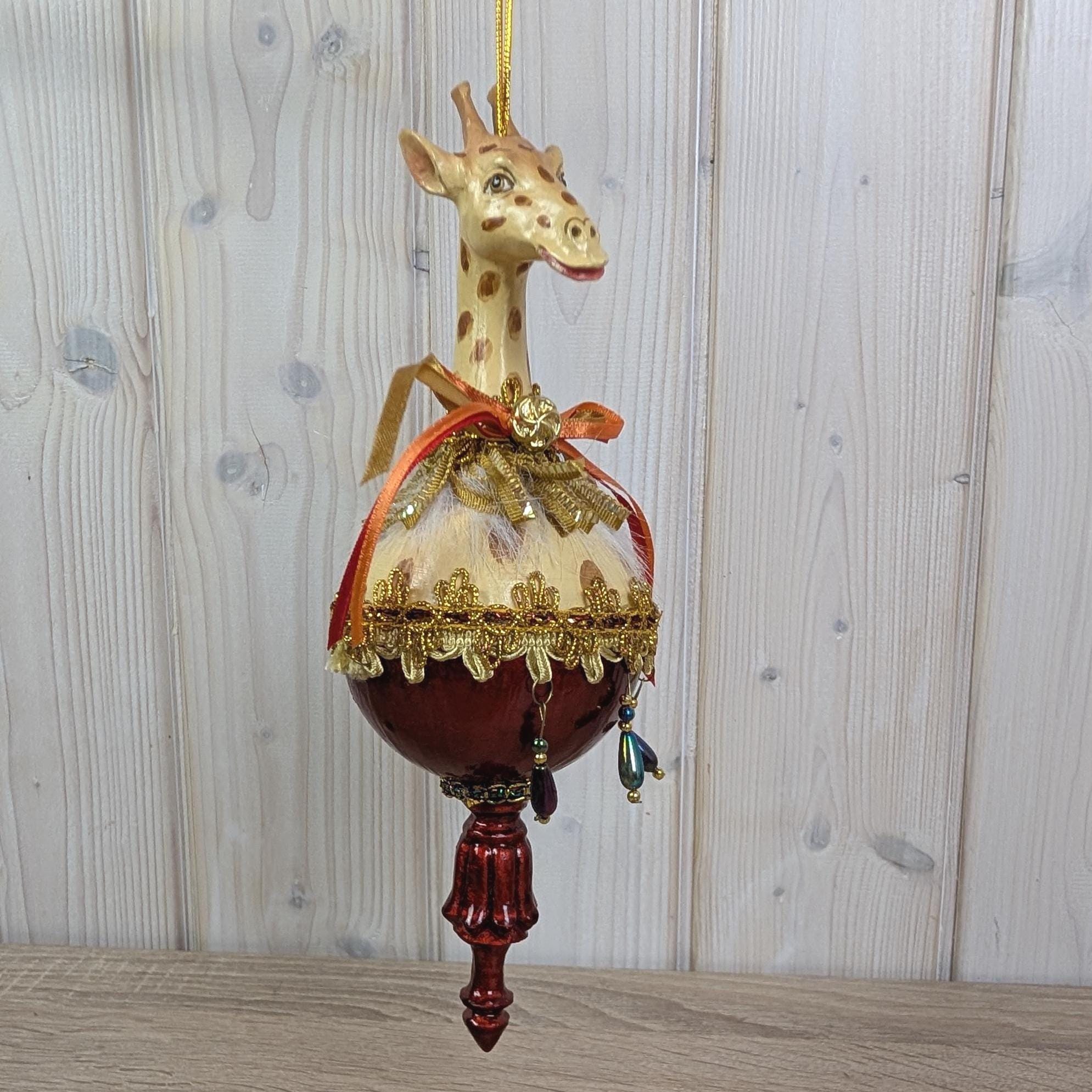 Giraffe Hanging Ornament, Safari Decor, Vintage Style Christmas Decoration