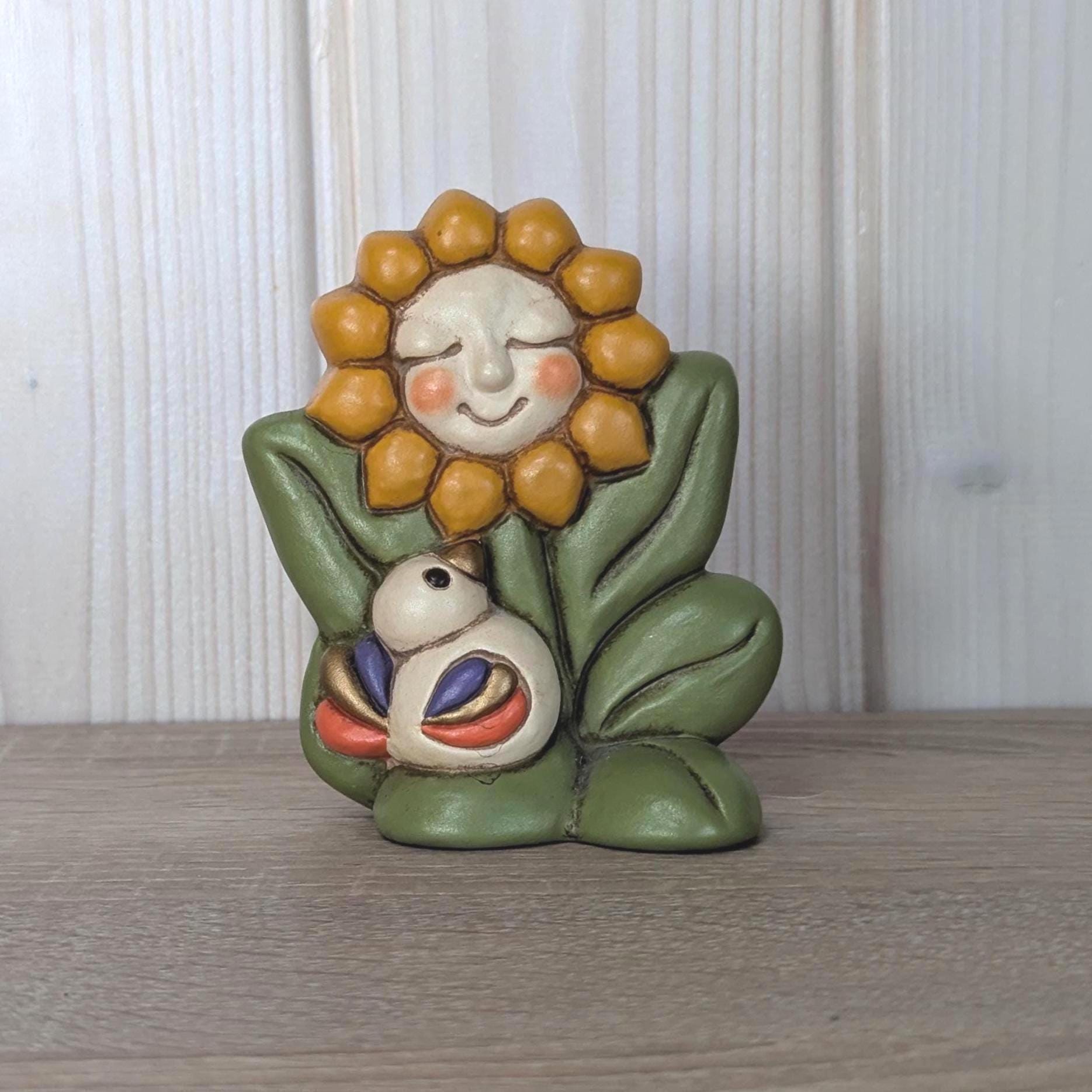 Thun Sunflower Figurine Vintage Italian Mid Century Ceramic
