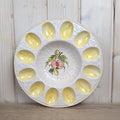 Hand Painted Italian Egg Plate, Ceramic Serving Dish Italy, Mid Century Tableware, Vintage 1960s