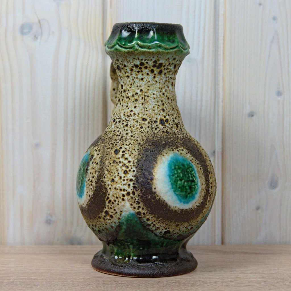 Dümler & Breiden Vase, Model 1006/20, West German Pottery, Green Brown Fat Lava, Vintage 1970s