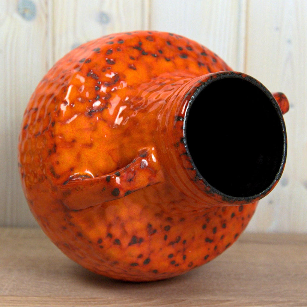 Fohr Fat Lava Vase, Model 388-25, West German Pottery, Volcanic Glaze, Vintage 1970s