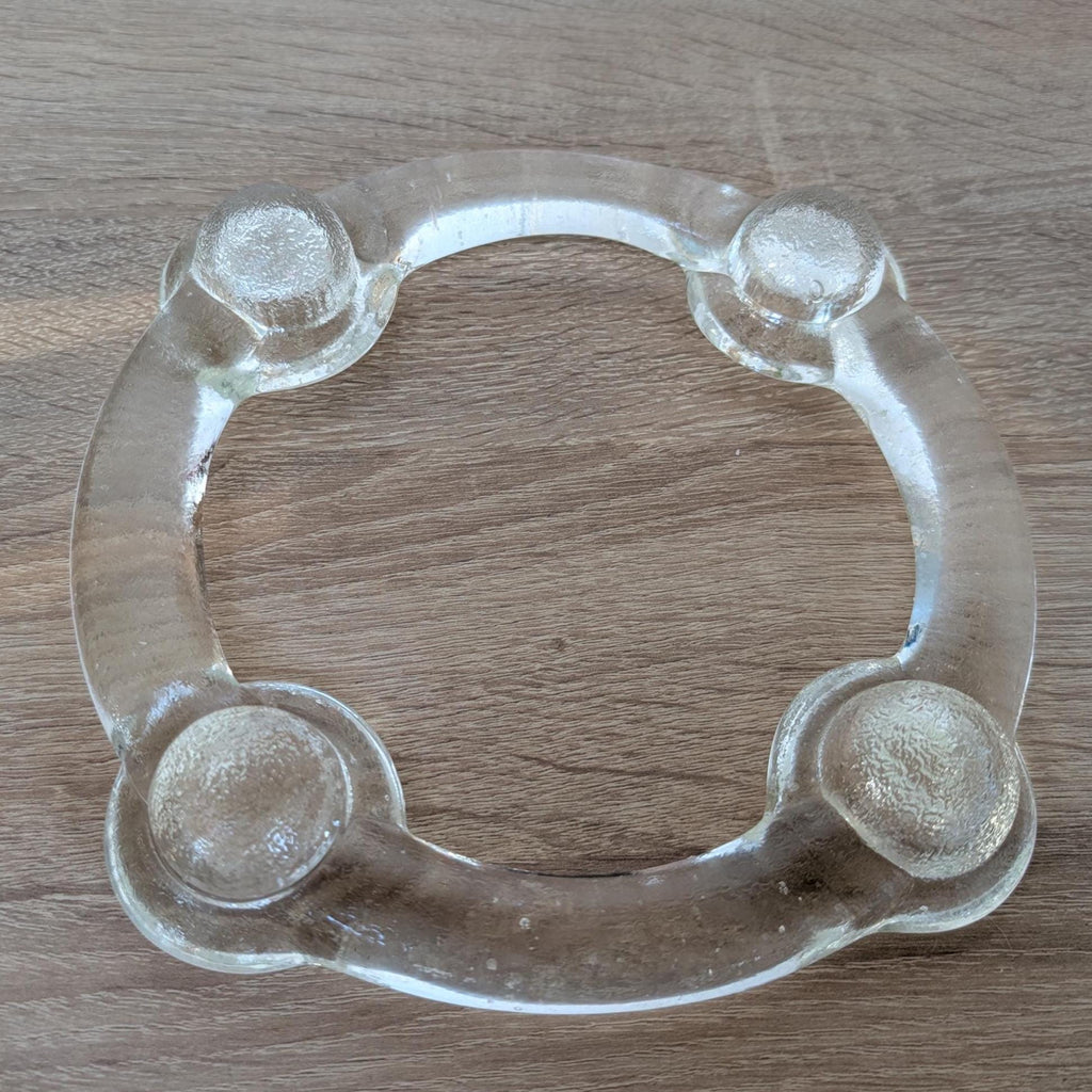 Pukeberg Sweden Glass Advent Candle Holder, Designed by Uno Westerberg, 1970s Mid-Century Scandinavian Vintage