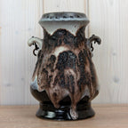 Dumler Breiden 1180-20 Vase West Germany, Mid Century Ceramic with Chain Handles, Fat Lava Pottery
