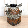 Bay Keramik Viking 79-17 Vase West Germany, Mid Century Fat Lava Pottery, Sculptural Handle Ceramic Vase