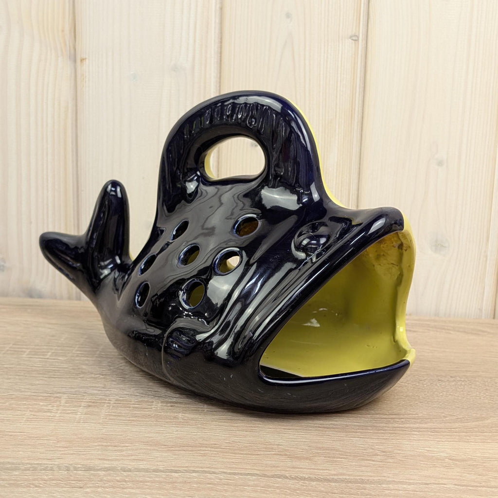 Rare Ceramic Fish Roaster, Novelty Fish Baker, Southern European Pottery, Mid Century Kitchen Decor, 1960s 1970s