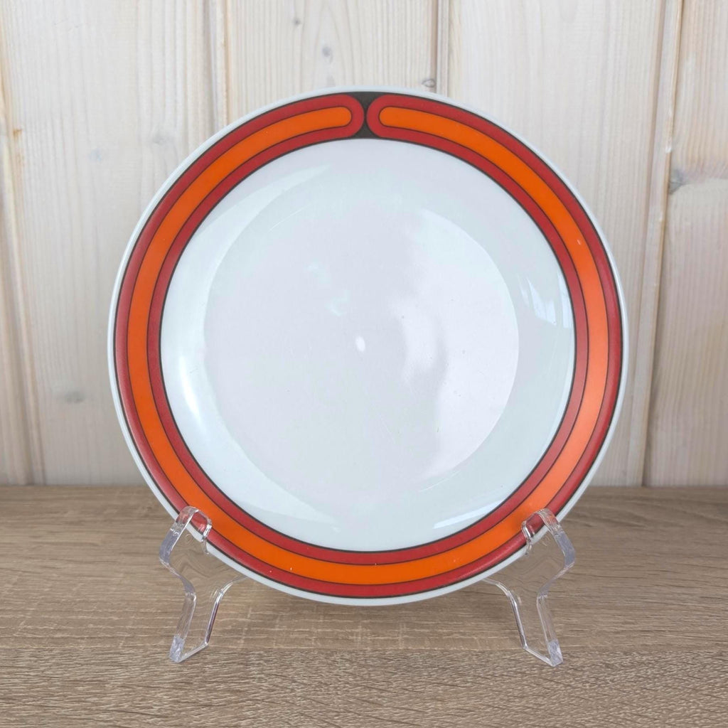 Arzberg Sizilia 3000 Breakfast Plate Set of 6, Hans Theo Baumann, Orange Red, 1970s German Porcelain