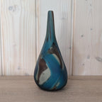 Vintage Mdina Art Glass "Lollipop" Vase: 1970s Tiger Pattern, Signed
