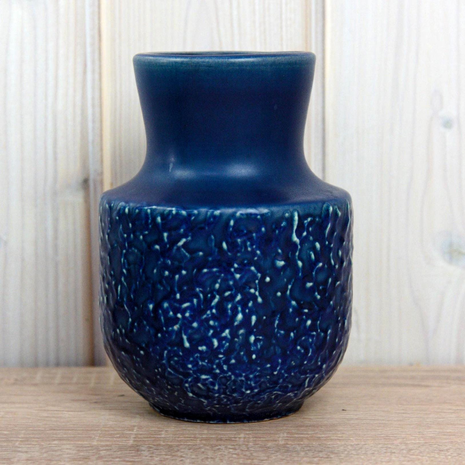 Steuler 140 15 Vase West Germany, Blue Fat Lava Pottery, Mid Century Modern Ceramic Vase, Vintage Steuler Art Pottery, 1970s WGP Decor