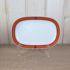 Arzberg Sizilia 3000 Cream and Sugar Set with Tray, Hans Theo Baumann, Orange Red, 1970s German Porcelain