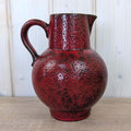 Scheurich 418-20 vase, vintage red fat lava pitcher, West German pottery, 1960s