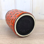 Bay Keramik Relief Vase 503-14, Red Orange Black, West Germany, 1960s