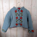 Handmade Wool Baby Coat, Embroidered Jacket, Newborn Gift, EU 56 62