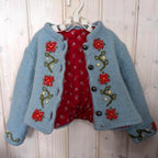 Handmade Wool Baby Coat, Embroidered Jacket, Newborn Gift, EU 56 62