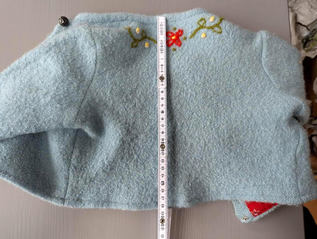 Handmade Wool Baby Coat, Embroidered Jacket, Newborn Gift, EU 56 62