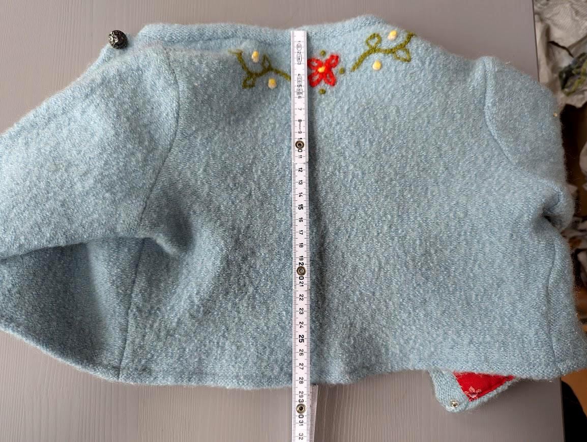 Handmade Wool Baby Coat, Embroidered Jacket, Newborn Gift, EU 56 62