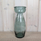 Recycled Blue Glass Hyacinth Vase Hand Blown Europe 2000s