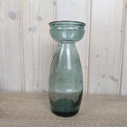 Recycled Blue Glass Hyacinth Vase Hand Blown Europe 2000s