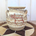 Lillterrsjö Keramik Sweden, Studio Pottery Vase, Hällristning Rock Carving Motif, Birgitta Lind, 1980s