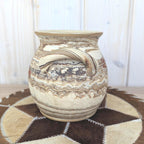 Lillterrsjö Keramik Sweden, Studio Pottery Vase, Hällristning Rock Carving Motif, Birgitta Lind, 1980s