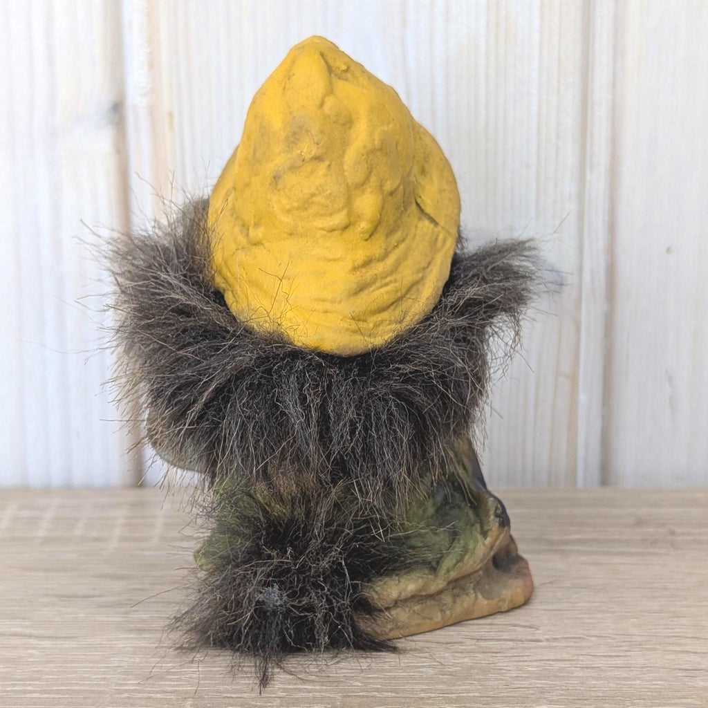 Ny-Form troll 062, Norway, fisherman, yellow hat, real fur, original label, 1980s