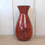 Maltese hand painted ceramic vase, sailboat motif, red glaze, 1960s, model 516