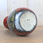 Maltese hand painted ceramic vase, sailboat motif, red glaze, 1960s, model 516