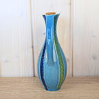 Maltese ceramic pitcher, seahorse relief, blue glaze, 1960s, model 83
