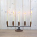 Lüthje Denmark 5-Arm Candelabra, Teak Iron Brass, Scandinavian Modern, 1960s