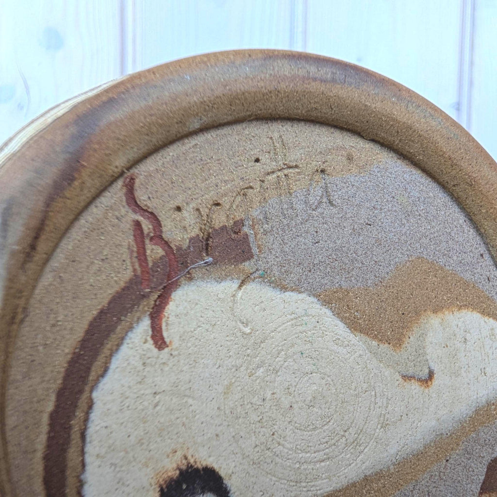 Lillterrsjö Keramik Sweden, Studio Pottery Vase, Hällristning Rock Carving Motif, Birgitta Lind, 1980s