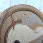 Lillterrsjö Keramik Sweden, Studio Pottery Vase, Hällristning Rock Carving Motif, Birgitta Lind, 1980s