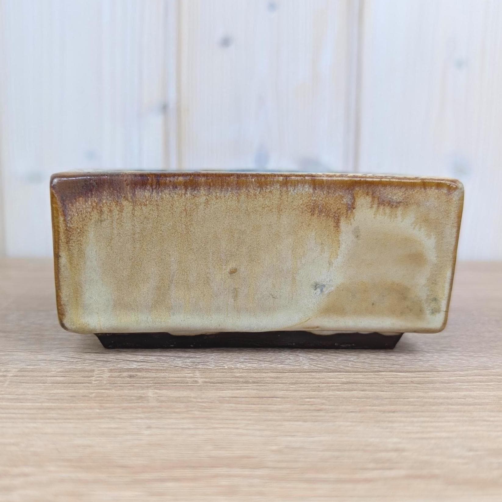 Schäffenacker Ceramic Ashtray Bowl Model 645, West German Studio Pottery, 1960s, Abstract Relief, Drip Glaze