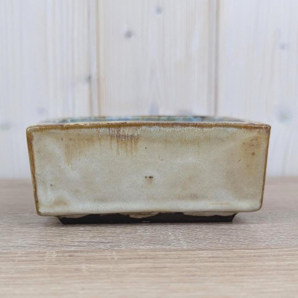 Schäffenacker Ceramic Ashtray Bowl Model 645, West German Studio Pottery, 1960s, Abstract Relief, Drip Glaze