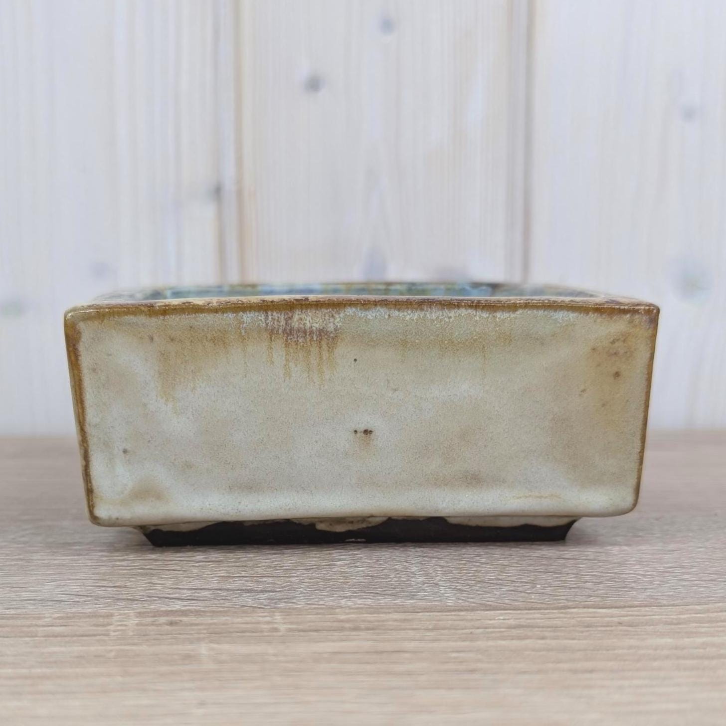 Schäffenacker Ceramic Ashtray Bowl Model 645, West German Studio Pottery, 1960s, Abstract Relief, Drip Glaze