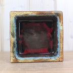 Schäffenacker Ceramic Ashtray Bowl Model 645, West German Studio Pottery, 1960s, Abstract Relief, Drip Glaze