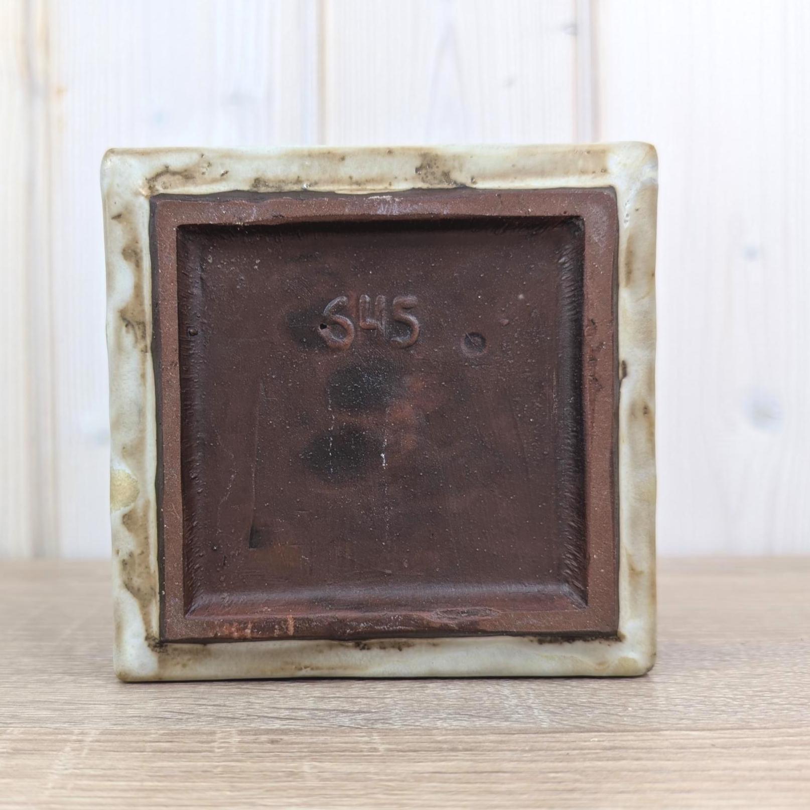Schäffenacker Ceramic Ashtray Bowl Model 645, West German Studio Pottery, 1960s, Abstract Relief, Drip Glaze
