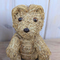 Handmade Raffia Straw Teddy Bear, Natural Folk Art Bear Figurine, Boho Home Decor, 1980s, Choose Size