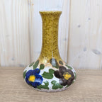 Marei Keramik Vase 9101, West German Pottery, Pansy Floral Decor, Olive Glaze, Mid Century, 1960s