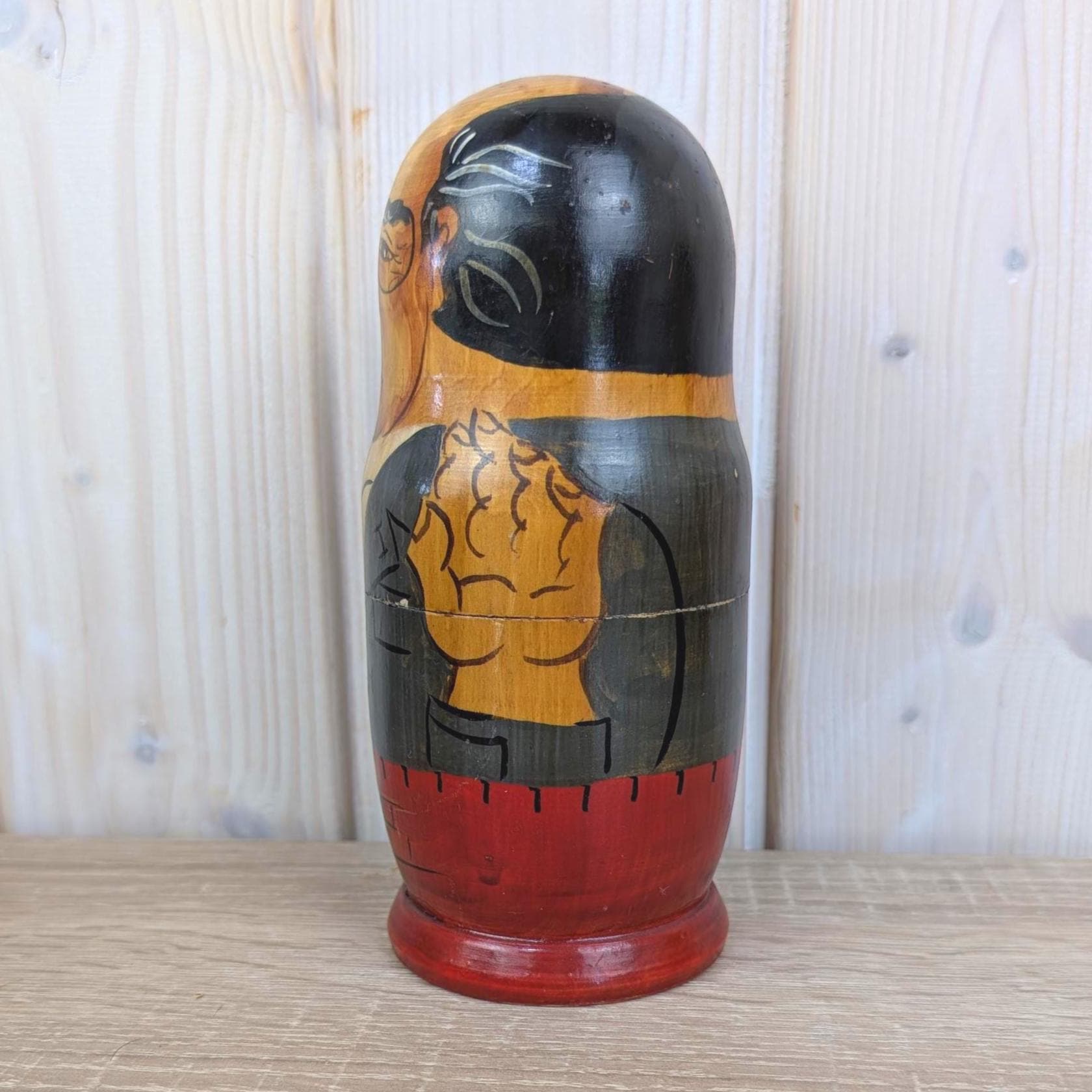 Russian Nesting Doll, Soviet Leaders Matryoshka Set of 5, Gorbachev Brezhnev Khrushchev Stalin Lenin, 1990s