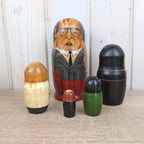 Russian Nesting Doll, Soviet Leaders Matryoshka Set of 5, Gorbachev Brezhnev Khrushchev Stalin Lenin, 1990s