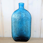 Wayne Husted Stelvia Empoli Glass Bottle, Teal Blue Bird of Peace Decanter, Italian MCM Art Glass, 1960s