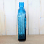 Wayne Husted Stelvia Empoli Glass Bottle, Teal Blue Bird of Peace Decanter, Italian MCM Art Glass, 1960s