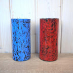Maltese hand painted ceramic vase, sailboat motif, 1960s, choose blue or red