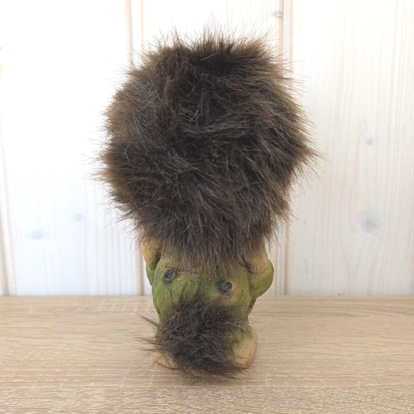 Ny-Form troll 118, Norway, vintage figurine, grinning, real fur, 1980s