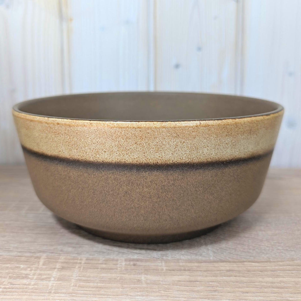 Gerzit stoneware bowl set, West Germany, matte brown glaze, 1960s, model 1599, 2 sizes