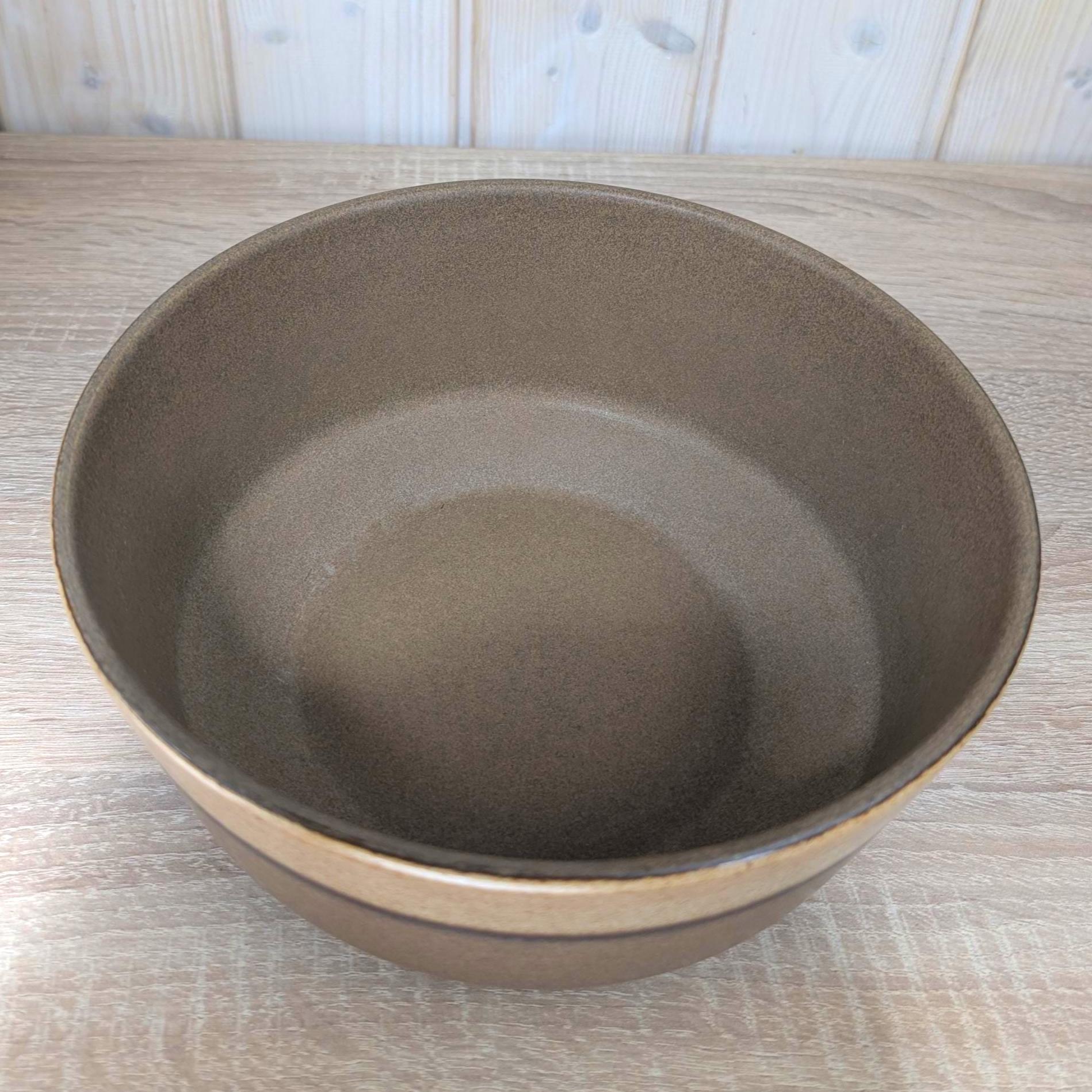 Gerzit stoneware bowl set, West Germany, matte brown glaze, 1960s, model 1599, 2 sizes