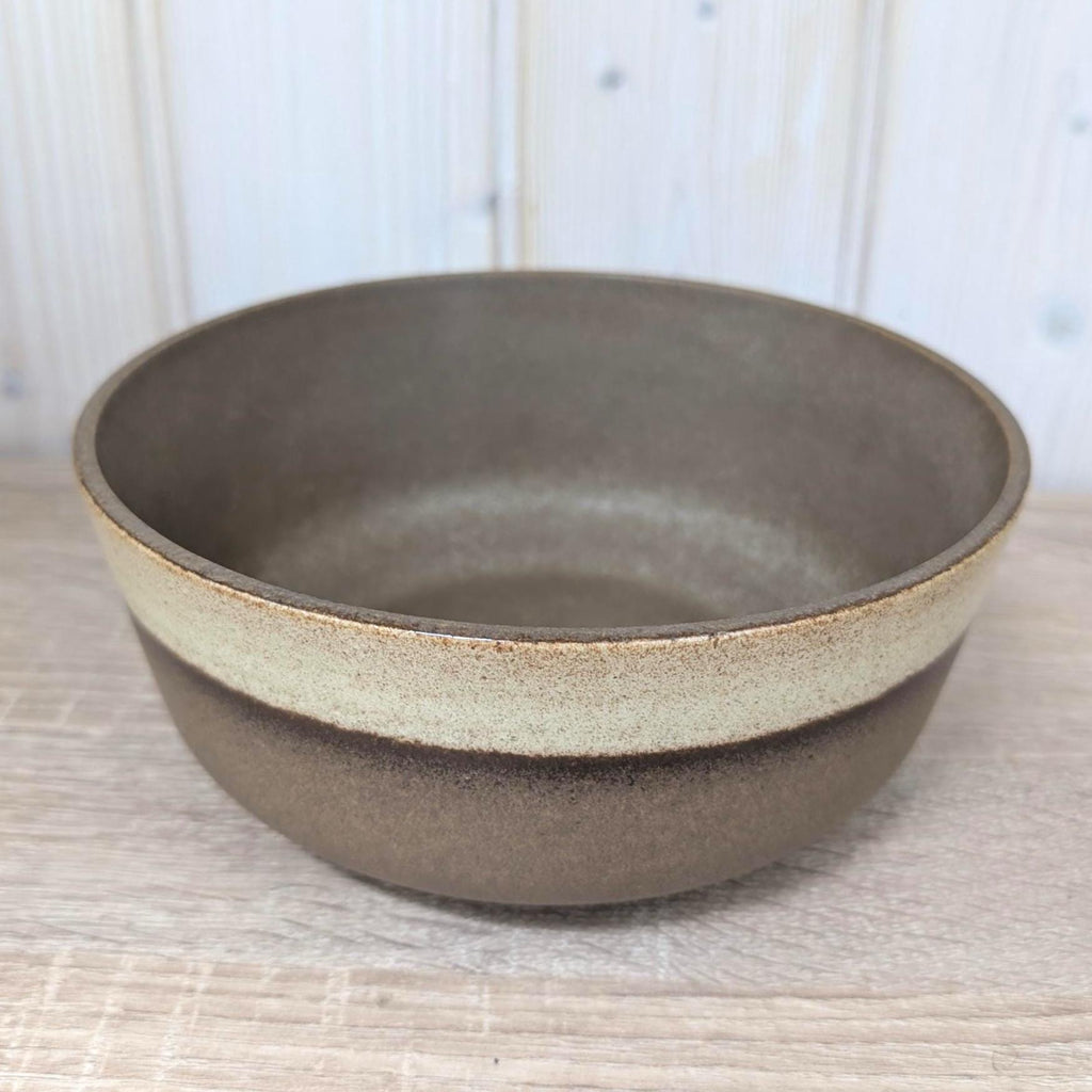 Gerzit stoneware bowl set, West Germany, matte brown glaze, 1960s, model 1599, 2 sizes