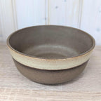 Gerzit stoneware bowl set, West Germany, matte brown glaze, 1960s, model 1599, 2 sizes